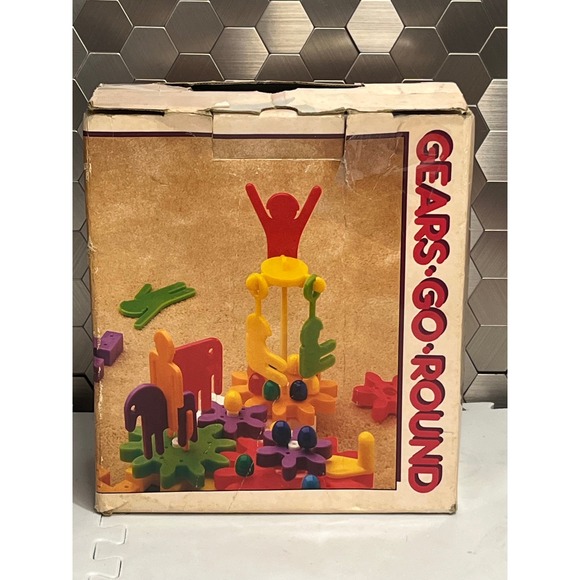 Discovery toys Gears Go Round vintage 101 pc building toy QUERCETTI Italy 4-8 yr - Picture 6 of 13